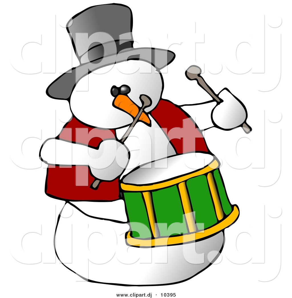 1024x1044 Clipart Of A Cartoon Snowman Playing Drums By Djart