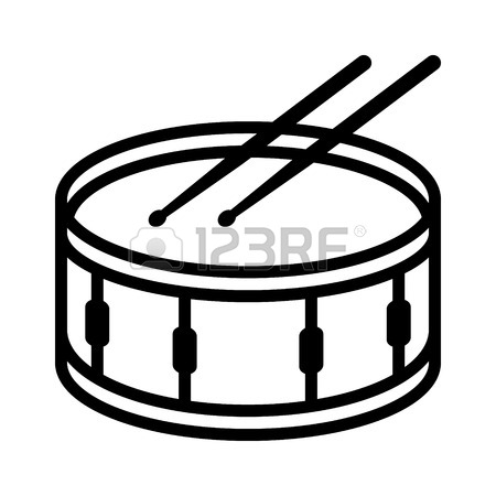 450x450 Snare Drum Or Side Drum With Drumsticks Musical Instrument Line