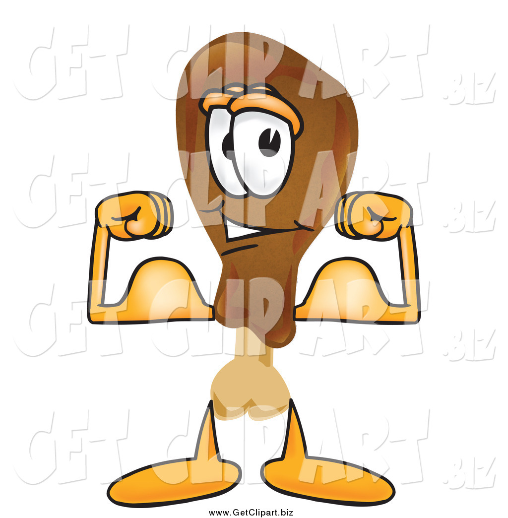 1024x1044 Clip Art Of A Chicken Drumstick Flexing His Arm Muscles By