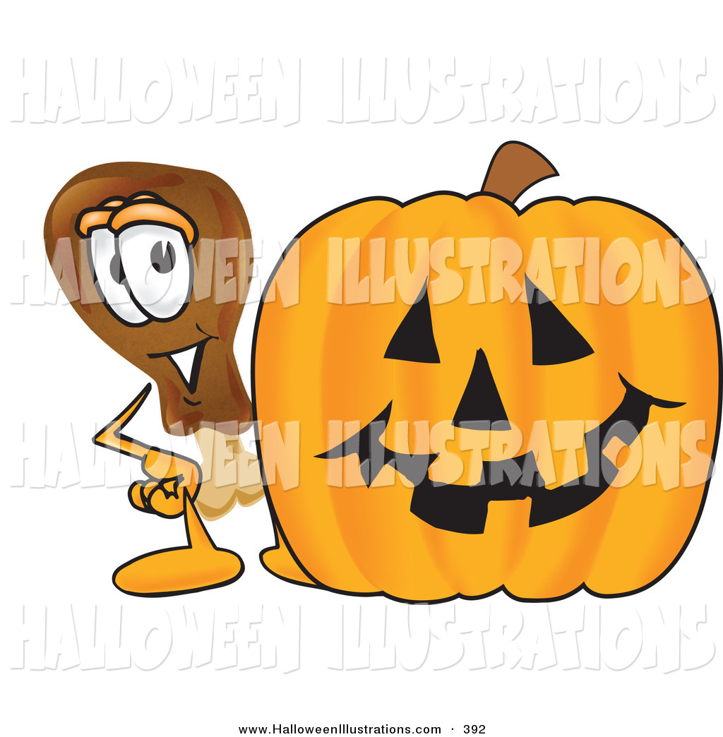 1024x1044 Halloween Clip Art Of A Chicken Drumstick Mascot Cartoon Character
