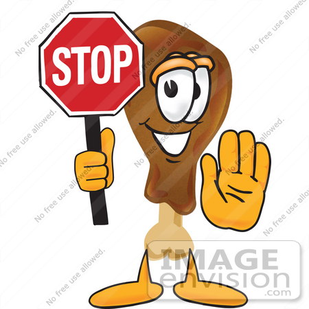 450x450 Cliprt Graphic Of Chicken Drumstick Mascot Character Holding