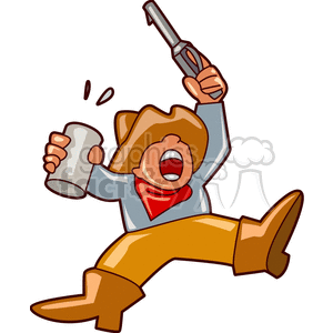 300x300 Royalty Free A Drunk Cowboy Yelling While Holding A Drink And His