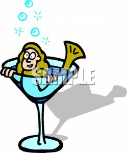249x300 Art Image A Drunk Mermaid In A Martini Glass