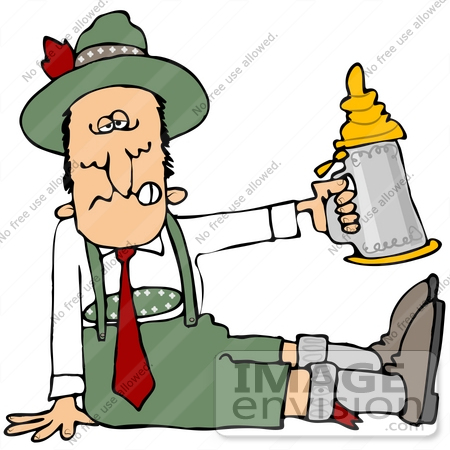 450x450 Clip Art Graphic Of A Collapsed Drunk Man At Oktoberfest, Seated