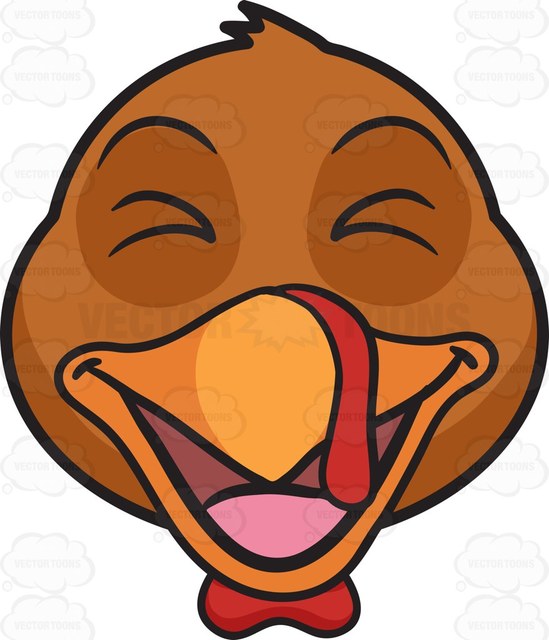 549x640 A Laughing Turkey Cartoon Clipart