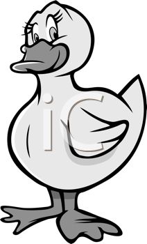 212x350 Royalty Free Clipart Image Black And White Girl Duck
