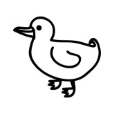 165x165 Duck And Duckling Clipart Black And White