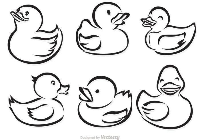 700x490 Rubber Duck Outline Vectors
