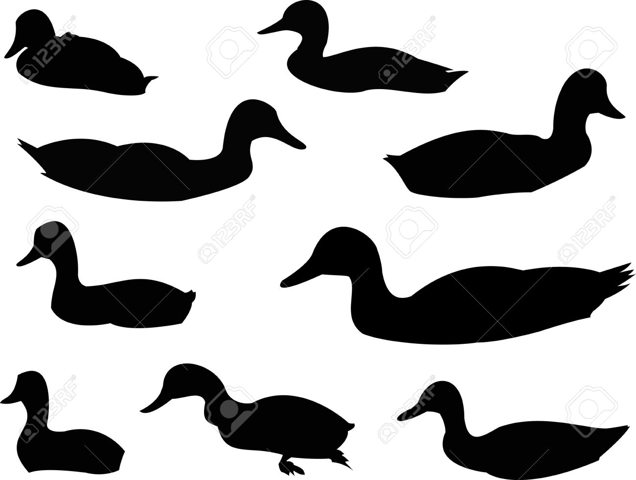 1300x980 Duck Silhouette Animal Clip Art Royalty Free Cliparts, Vectors