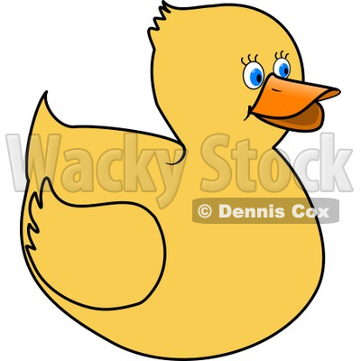 400x400 Yellow Duckling With Blue Eyes Clipart Illustration Djart