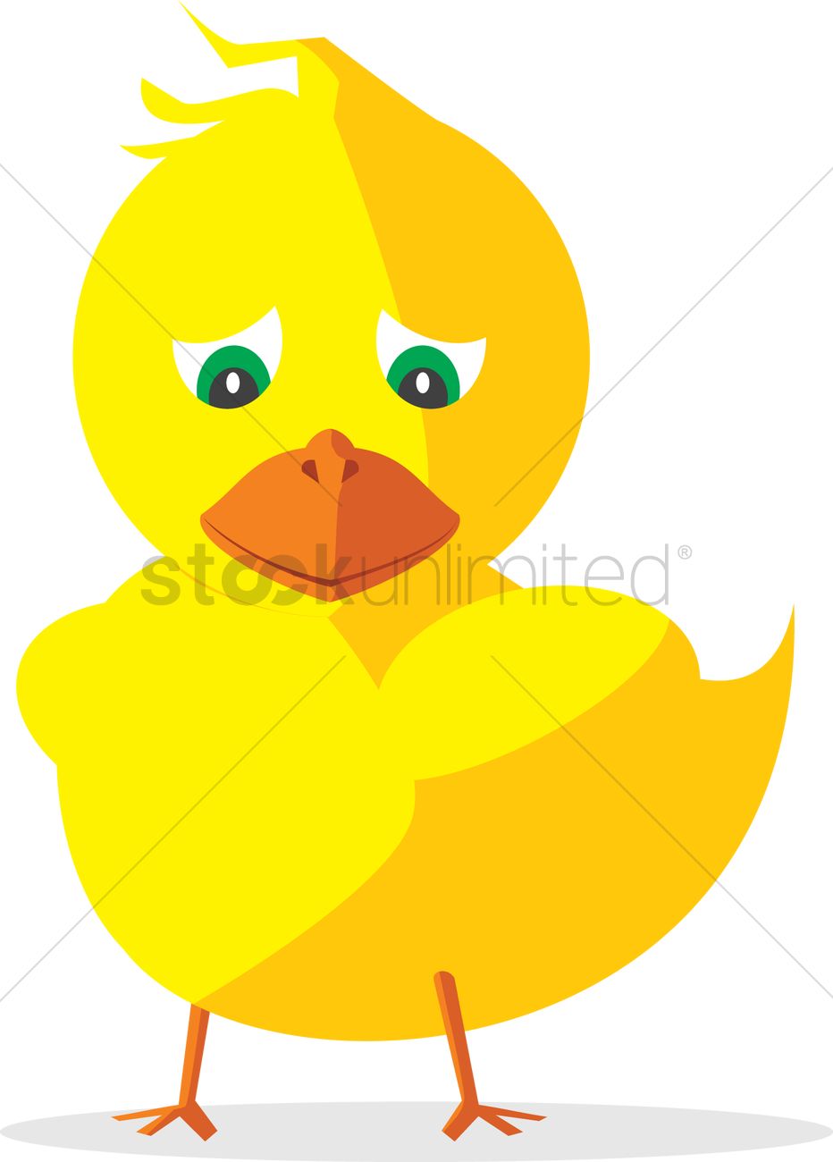 932x1300 Free Sad Duck Vector Image