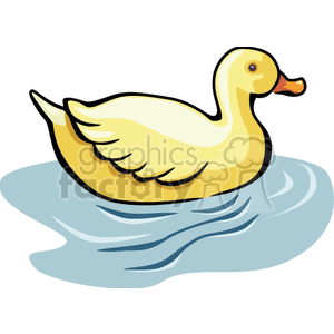 300x300 Royalty Free Yellow Duck Floating In Water 130635 Vector Clip Art