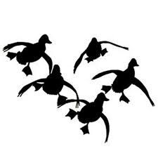 225x225 Flying Duck Silhouette Jukin'' Four Ducks Waterfowl Decal Baby