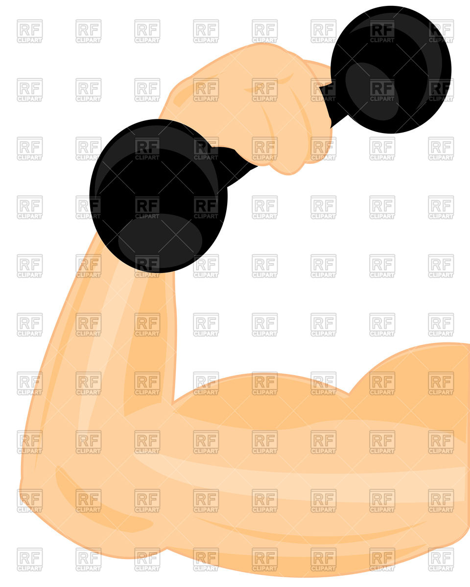 960x1200 Strong Hand Of Man With Dumbbells Royalty Free Vector Clip Art