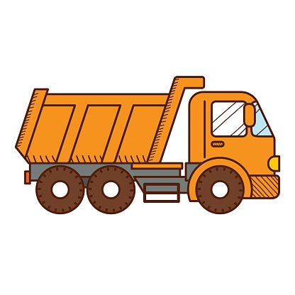 416x416 Dump Truck Isolated On White Vector Illustration Premium Clipart