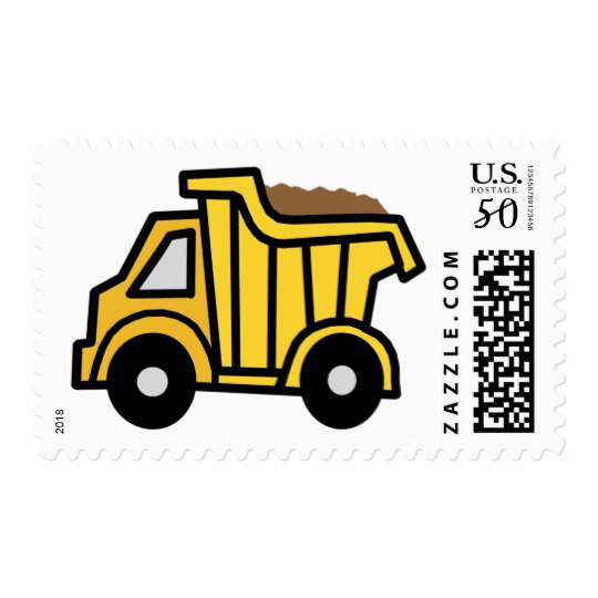 540x540 Cartoon Clip Art With A Construction Dump Truck Postage