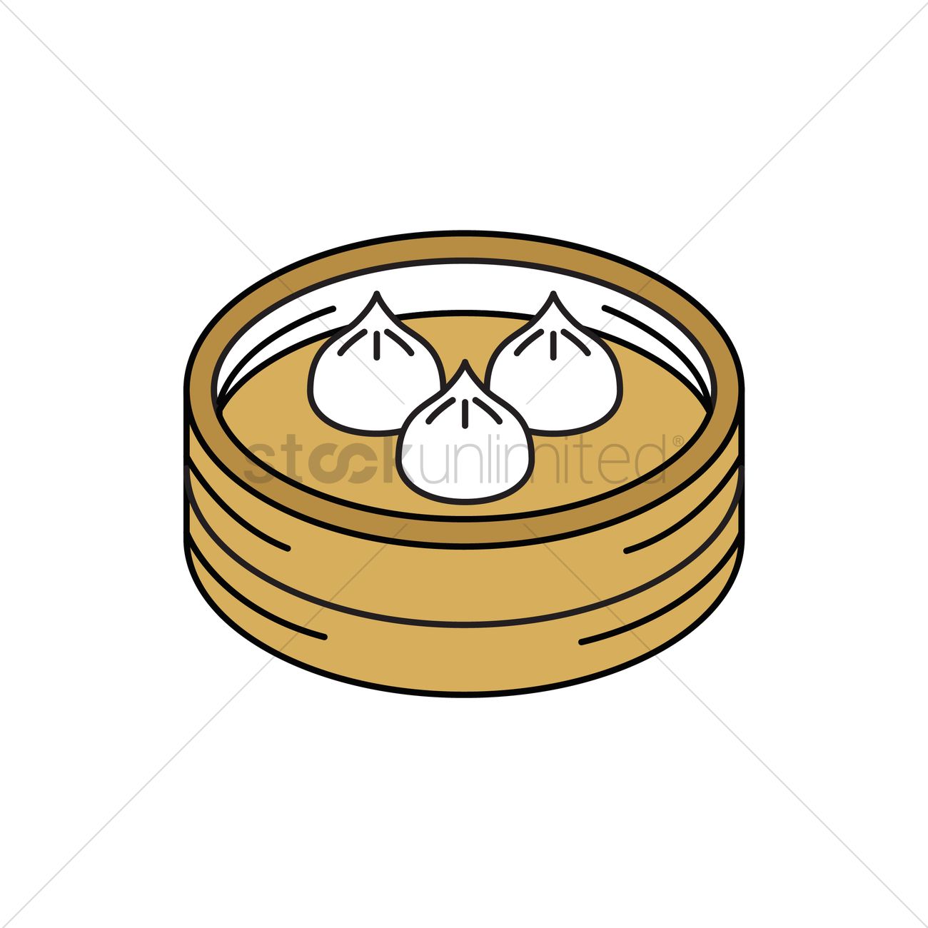 1300x1300 Pork Soup Dumpling Vector Image