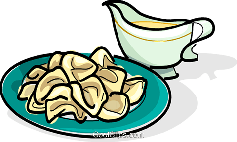 480x287 Russian Cuisine Pelmens Meat Dumplings Royalty Free Vector Clip