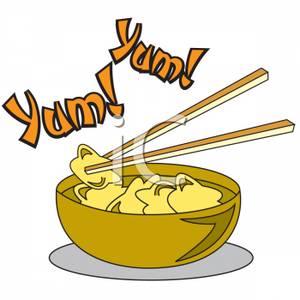 300x300 With A Bowl Of Won Ton Soup Clipart Image