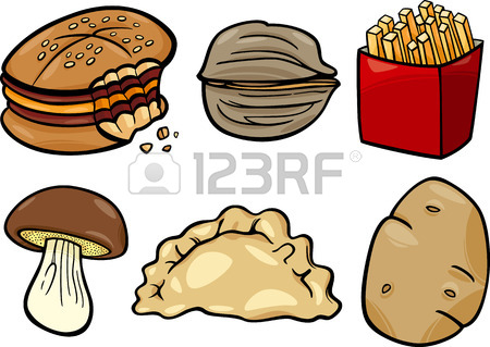 450x319 Cartoon Illustration Of Food Objects Clip Art Set Royalty Free