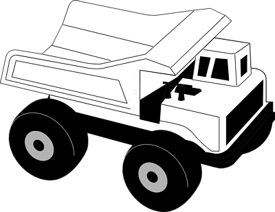 400x309 Dump Truck Clip Art Black Image