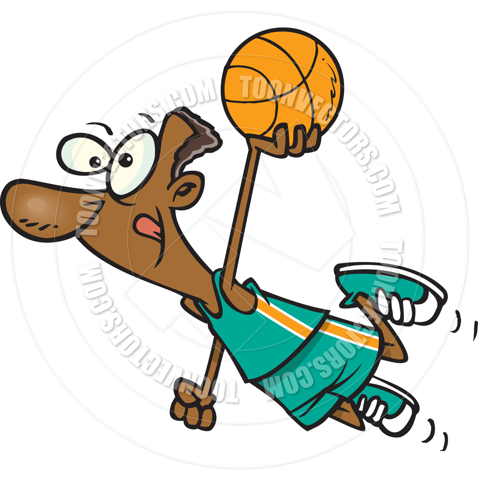 940x940 Cartoon Basketball Player Dunk By Ron Leishman Toon Vectors Eps