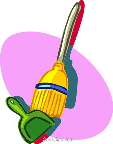 378x480 Broom And Dust Pan Royalty Free Vector Clip Art Illustration