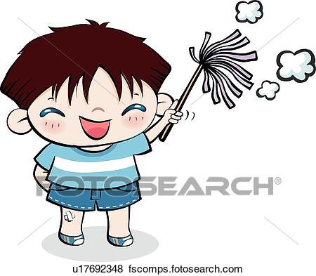 450x393 Stock Illustration Of Cleaning, School Life, Cleaning Time, Men