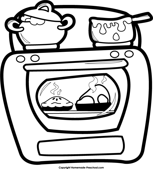 651x720 Oven Clipart Black And White