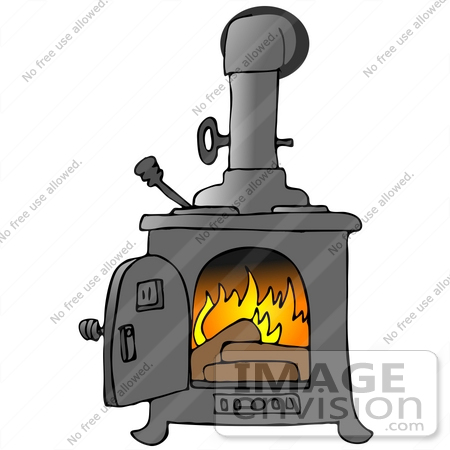 450x450 Wood Burning Inside A Stove Clipart Picture