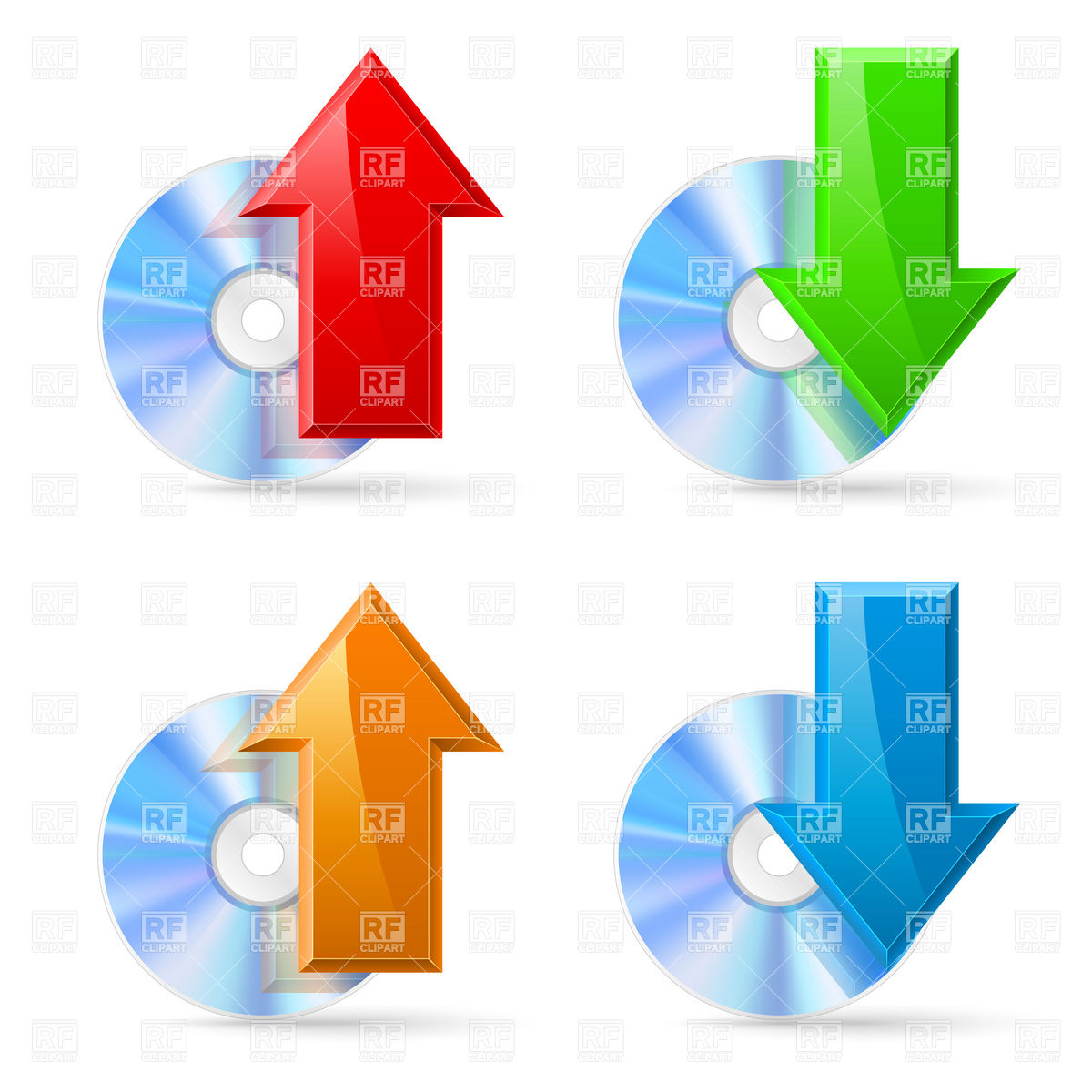 1200x1200 Cd, Dvd Disc, Icons Upload And Download Royalty Free Vector Clip