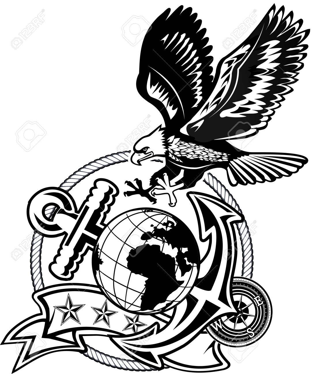 1086x1300 American Eagle Anchor And Globe Royalty Free Cliparts, Vectors