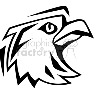 300x300 Royalty Free Black And White Eagle Head 130372 Vector Clip Art