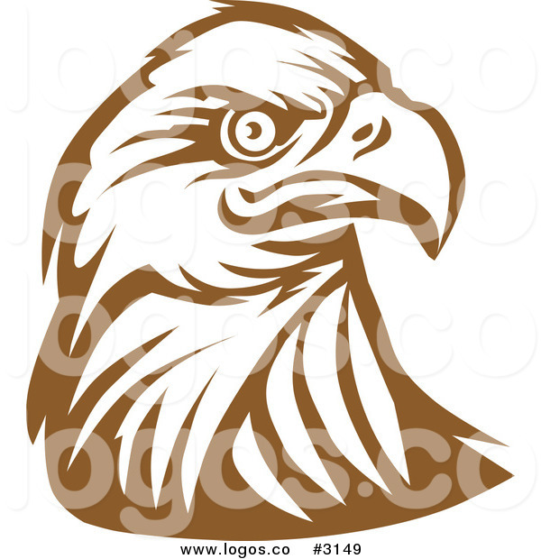 600x620 Royalty Free Vector Of A Brown Eagle Head Logo By Vector Tradition