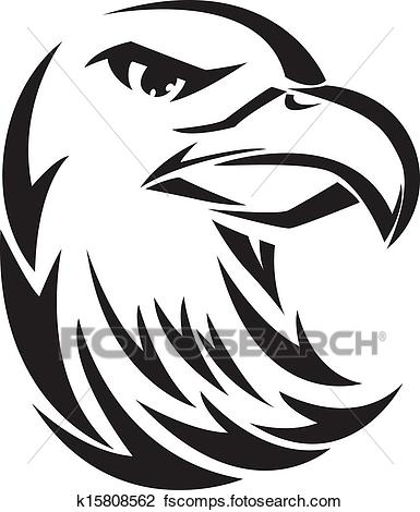 385x470 Clipart Of Eagle Head Tatoo, Vintage Engraving. K15808562