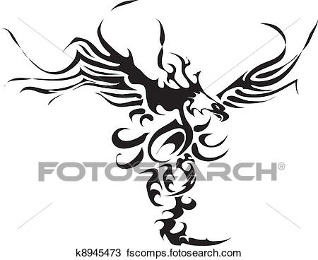 450x368 Clipart Of Tattoo Eagle Made In Eps K8945473