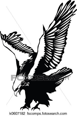 313x470 Clip Art Of Flying Eagle K0607182