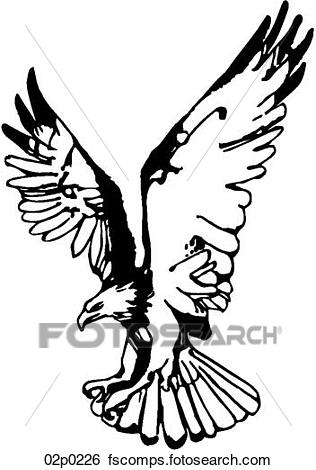 316x470 Clip Art Of Eagle With Wings Up 02p0226