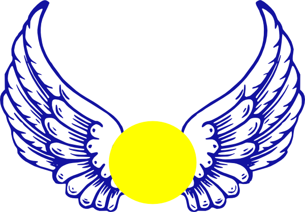 600x416 Blue Eagle Wing With Softball Clip Art