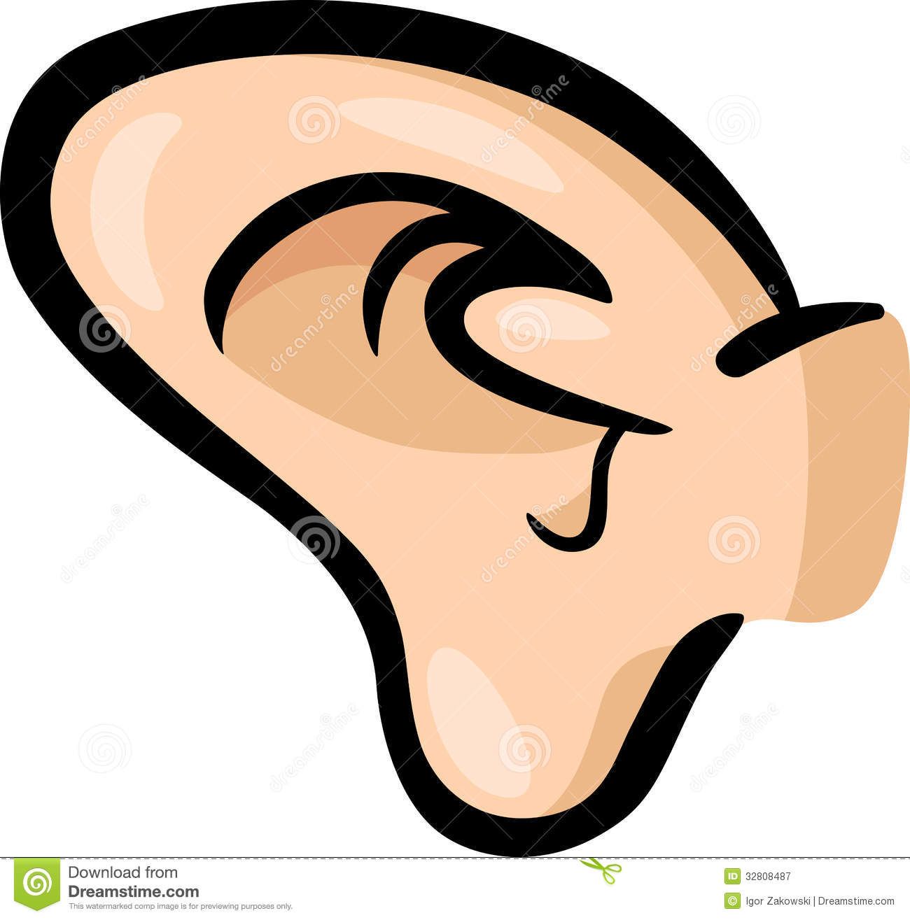 1300x1315 Cartoon Ear Clipart