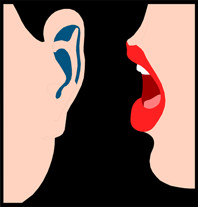 400x417 Clip Art Whispering In Ear Clipart Image