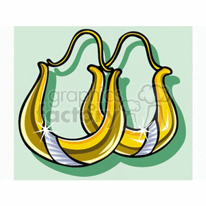 300x300 Royalty Free Gold And Diamond Hoop Earrings 137734 Vector Clip Art