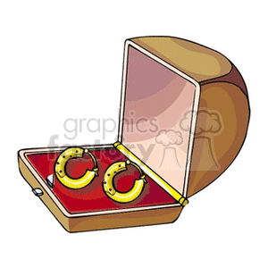 300x300 Royalty Free Gold Hoop Earrings With Gift Box 137708 Vector Clip