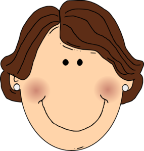 285x299 Smiling Brown Hair Lady With Earrings Clip Art