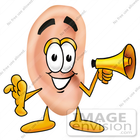 450x450 Cliprt Graphic Of Human Ear Cartoon Character Holding