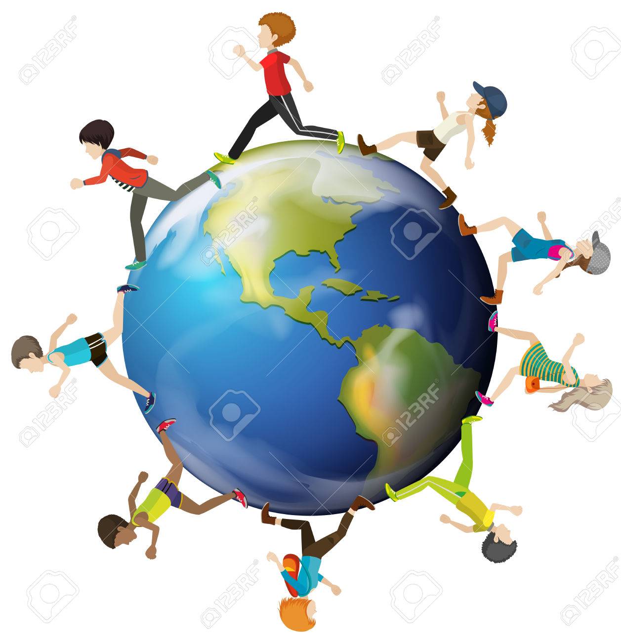 1257x1300 Planet Earth Surrounded With Kids On A White Background Royalty