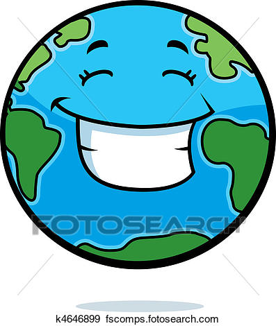 397x470 Clip Art Of Earth Smiling K4646899
