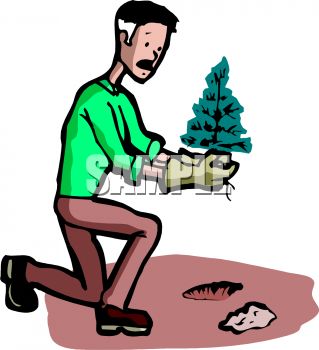 319x350 Man Planting A New Tree For Earth Day