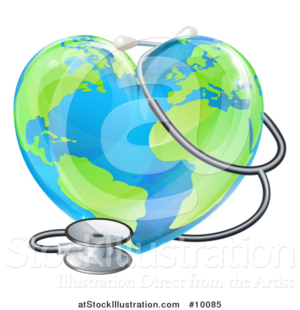 600x620 Vector Illustration Of A 3d Medical Stethoscope Around A Heart