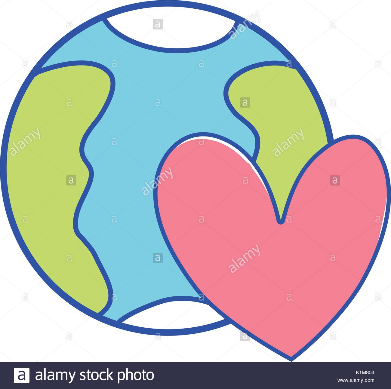 1300x1294 Earth Map Heart World Stock Vector Images